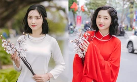 Hot girl xứ Nghệ là Hoa khôi Đại học Quốc gia Hà Nội khoe nét đẹp yêu kiều trong bộ ảnh du Xuân