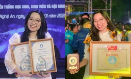 Chủ tịch Hội Sinh viên Trường Đại học Vinh nhận Giải thưởng Sao Tháng Giêng cấp Trung ương năm 2022