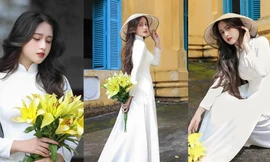 Nhan sắc gây thương nhớ của nữ sinh Bến Tre tinh khôi trong tà áo dài cuối thu 