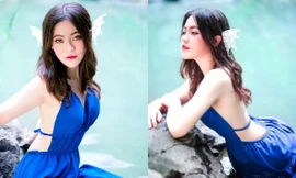 Nữ sinh 2K1 hóa nàng tiên cá thơ mộng tại thác Dray Nur