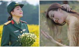 Vẻ đẹp ngoài đời của nữ diễn viên là Đại uý tài sắc vẹn toàn