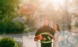 Bộ ảnh 'ngập đường' của cặp đôi trong vai lính cứu hỏa và hậu phương