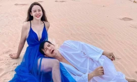 Diễm Hương nóng bỏng, khoe làn da trắng nõn bên ông xã Lê Hồng Quang 