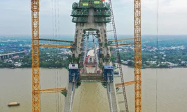 Hình hài dự án cầu dây văng trụ chữ A cao nhất vùng Tây Nam Bộ