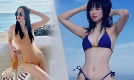 Tâm Tít 'bốc lửa' với bikini nhỏ xíu, Bảo Thy khoe vóc dáng nuột nà