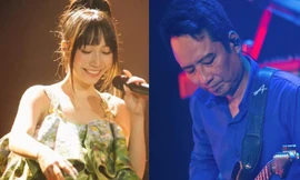 Mỹ Anh trình diễn ấn tượng trên đài KBS, nhạc sĩ Anh Quân đệm đàn cho con gái