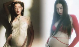 'Hoa hậu đẹp nhất Hàn Quốc' thần thái hút hồn khoe bụng bầu 8 tháng