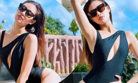 Hoa hậu Khánh Vân khoe body 'bốc lửa' trong thiết kế đồ bơi cắt xẻ táo bạo