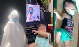 Hình ảnh những em bé phải xa bố mẹ vì dịch COVID-19 gây xúc động mạnh