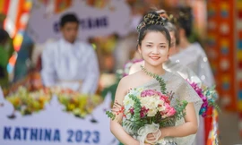 Nam thanh, nữ tú Khmer rạng ngời trong ngày lễ dâng y