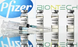 Hình ảnh minh họa vắcxin phòng COVID-19 do Công ty dược phẩm Pfizer và BioNTech phối hợp phát triển. (Ảnh: AFP/TTXVN)