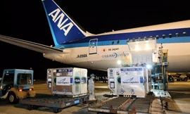 Lô 1 triệu liều vắc-xin AstraZeneca được Nhật Bản chuyển cho Việt Nam ngày 16/6. (Ảnh: TTXVN)