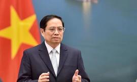 Thủ tướng Phạm Minh Chính phát biểu tại diễn đàn. (Ảnh: Mofa)