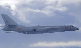 Hình ảnh do Đài Loan cung cấp cho thấy một máy bay ném bom H-6 của Bắc Kinh bay gần vùng nhận diện phòng không của Đài Loan vào tháng 9/2020