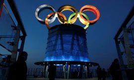 Biểu tượng Olympic ở Bắc Kinh. (Ảnh: Reuters)