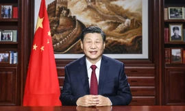 Ông Tập trong bài phát biểu trước năm mới. (Ảnh: Xinhua)