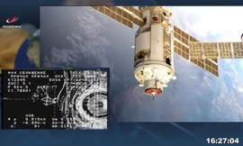 Hình ảnh mô-đun Nauka khi khớp nối với ISS hôm 29/7. (Ảnh: Roscosmos) 