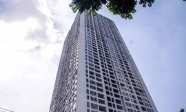 Dự án Tokyo Tower được chủ đầu tư quảng bá là tòa nhà cao nhất quận Hà Đông và là tòa nhà cao thứ 3 tại Hà Nội. Ảnh: Duy Phạm.