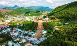 Vị trí vỡ hồ nằm trong dự án Khu nhà ở cao cấp Hoàng Phú làm chết 4 người và nhiều ngôi nhà bị san phẳng trong sáng 18/11.