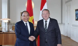 Hình ảnh Thủ tướng Nguyễn Xuân Phúc hội đàm với Thủ tướng Đan Mạch