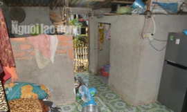 Nhà tắm nơi bé T. té vào lu nước dẫn đến tử vong.