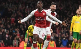 Eddie Nketiah góp công lớn giúp Arsenal vào tứ kết Laegue Cup. Ảnh: GETTYIMAGES.