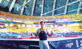 Phước Hưng có hai động tác được FIG công nhận và đưa vào hệ thống thi đấu. Ảnh: ĐL.