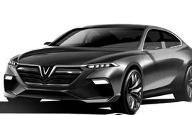 Mẫu phác thảo xe Sedan sẽ được Vinfast phát triển thành xe mẫu, ra mắt tháng 10/2018 tại Paris. 