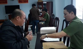 Đối tượng Trương Thanh Tùng tại cơ quan điều tra.