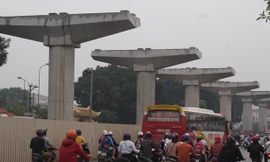 Dự án đường sắt trên cao đoạn Nhổn - ga Hà Nội. Ảnh: N.M