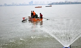 Lượng oxy hòa tan trong nước hồ Tây được cải thiện