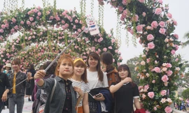 BTC coi trọng yếu tố văn hóa tại lễ hội, còn người dân đến lễ hội này chủ yếu quan tâm hoa hồng. Ảnh: Toan Toan