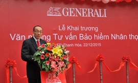 Ông Chung Bá Phương Tổng giám đốc Generali phát biểu tại Lễ khai trương.