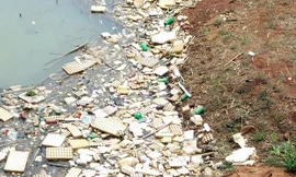 Bao bì thuốc BVTV ở hồ nước sinh hoạt Đan Kia.