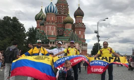 Quảng trường Ðỏ luôn là địa chỉ hấp dẫn du khách và các CÐV. Ảnh: N.P.