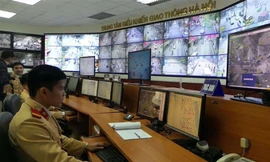 Hệ thống camera giám sát giao thông và xử phạt nguội tại Hà Nội. ẢNH: H.M.