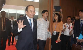 Thủ tướng Nguyễn Xuân Phúc tại buổi khai mạc kỳ họp lần thứ 6 Đại hội đồng Quỹ Môi trường toàn cầu. Ảnh: Thanh Trần.