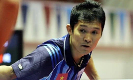 Dù đã gần 40 tuổi, Đoàn Kiến Quốc vẫn thống trị nội dung đơn nam bóng bàn Việt Nam. Ảnh: VSI