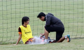 Chấn thương khiến Tuấn Anh, cũng như nhiều cầu thủ HA.GL, luôn lỗi hẹn với những lần tập trung cùng các ĐTVN chuẩn bị cho các giải đấu lớn. Ảnh: VSI