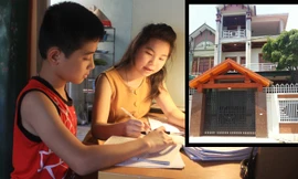 Nhà cao cửa rộng (ảnh nhỏ) không thể lấp đầy khoảng trống của những đứa trẻ thiếu hơi ấm bố, mẹ. Ảnh: PV