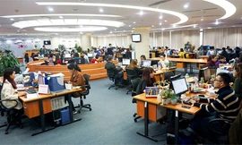 Tòa soạn VnExpress tại Hà Nội chiều 24/2. 