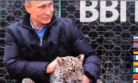 Lịch có in hình Putin.