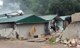 Khu vực ngôi nhà cảnh sát vây bắt, tiêu diệt nhóm tội phạm ma túy tại bản Tà Dê, xã Lóng Luông (Vân Hồ, Sơn La).