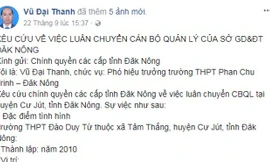 Phó hiệu trưởng “kêu cứu” trên Facebook, Sở GD&ĐT bắt gỡ 