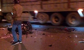 Hiện trường vụ tai nạn (ảnh bạn đọc cung cấp) 