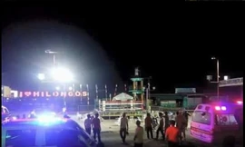 Hiện trường vụ đánh bom kép. Ảnh: Twitter