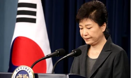 Tổng thống Hàn Quốc Park Geun-hye trong bài phát biểu trên truyền hình mới đây.