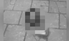 Đầu người trên vỉa hè đường phố Amsterdam.