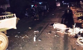 Hiện trường vụ tai nạn giao thông.