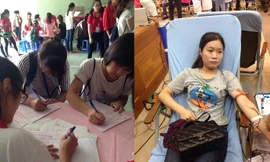 Bất chấp nắng nóng, hàng trăm bạn trẻ “đổ xô” đi hiến máu.
